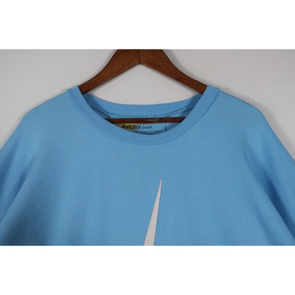 Aviator Nation Blue & White Lightning Bolt Crewneck Sweatshirt Men's Extra Large - Picture 5 of 11